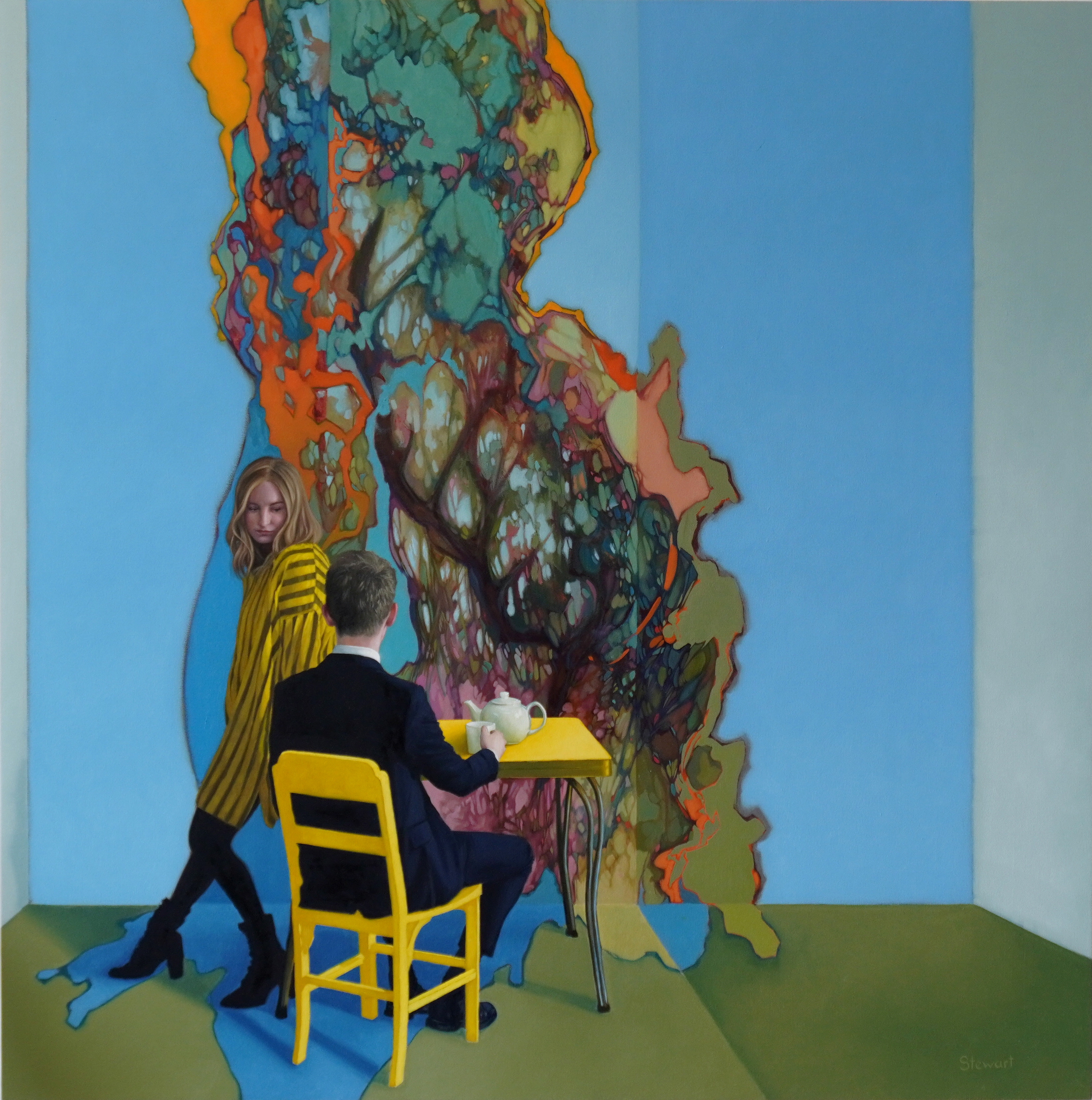 Tea for Two, oil on canvas, 36x36 inches, SOLD